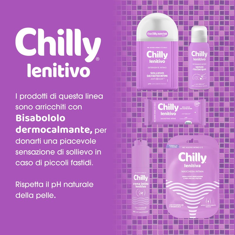 Chilly, Detergente Intimo Lenitivo 3x300ml + Maschera Intima Lenitiva
