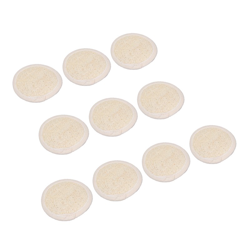 10pcs Loofah Facial Exfoliating Pads Round Shaped Reusable Gentle Scrubbing