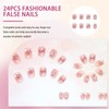 24PCS Camellia-Inspired Press on Nails with Glue – Short Square