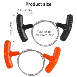 Pack of 2 Wire Saw, with Handle Stainless Steel Rope Saw, 72 cm Manual Cutting Wire, Pocket Saw, String Saw, Portable Outdoor Survival Saw Wire, for Outdoor Camping Survival Equipment Wood Cutting