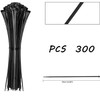 300 Black Nylon Zip Ties - 2.5 x 100mm, Strong