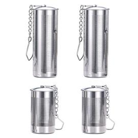 4-Piece Tea Strainer, Stainless Steel Filter, Loose Tea Infuser, Long Cylindrical Tea Leakage Separator, Tea Making Accessories