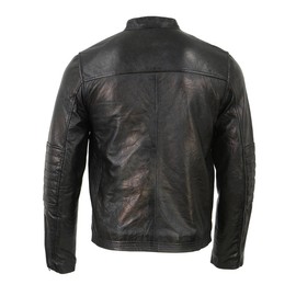 Milwaukee Leather SFM1809 Men's Two-Tone Euro Collar Cafe Style Leather Jacket - XX-Large