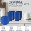 Homienly Wheat Straw Cups 6 PCS Plastic Cups Reusable Unbreakable