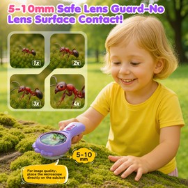 Unicorn Handheld Digital Microscope for Kids，Mini Portable Microscope Camera with Light 2.0" IPS Screen 5 Megapixels 4X Zoom Magnification STEM Toys Gift for 4-8 Years Old Boys Girls