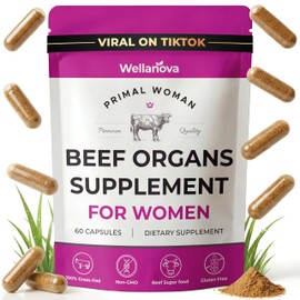 Primal Beef Organ Supplement for Women, Grass-Fed Ancestral Superfood Supplement with Uterus & Liver for Hormone Balance & Queen Energy - 60 Day Supply