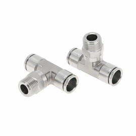 RATCHROLL Push to Connect Air Fittings 5/8" t Type Air Line Quick Joint 304 Stainless Steel 1/2"BSPT 2 Pcs Silver Tone