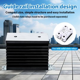 Aluminium Heat Sink, SSR, Single-Phase Solid State Relay Heatsink, 100-120A Dissipation Cooler, Thickened Side Panel SSR Solid State Relay Cooling Plate, Cooler Base, for Solid State Relay Module
