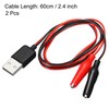sourcing map Crocodile Clamps Test Wire, USB Male to Alligator