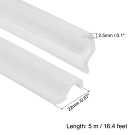 PATIKIL 16 Feet Kerf Weather Stripping Door Seal, Self Adhesive PU Foam Weather Strip V-Shaped Soundproof Door Insulation Strip for Window Door Bottom and Side, White