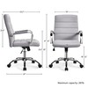 Yaheetech Mid-Back Office Chair with Arms Swivel PU Leather Height