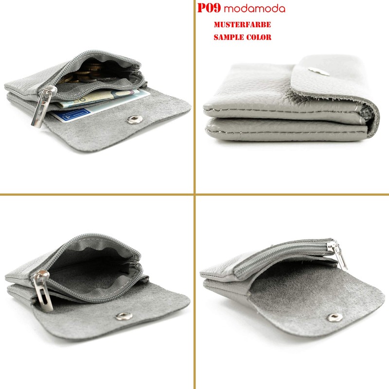 modamoda de P09 Italian Leather Women's Purse, Small, cream