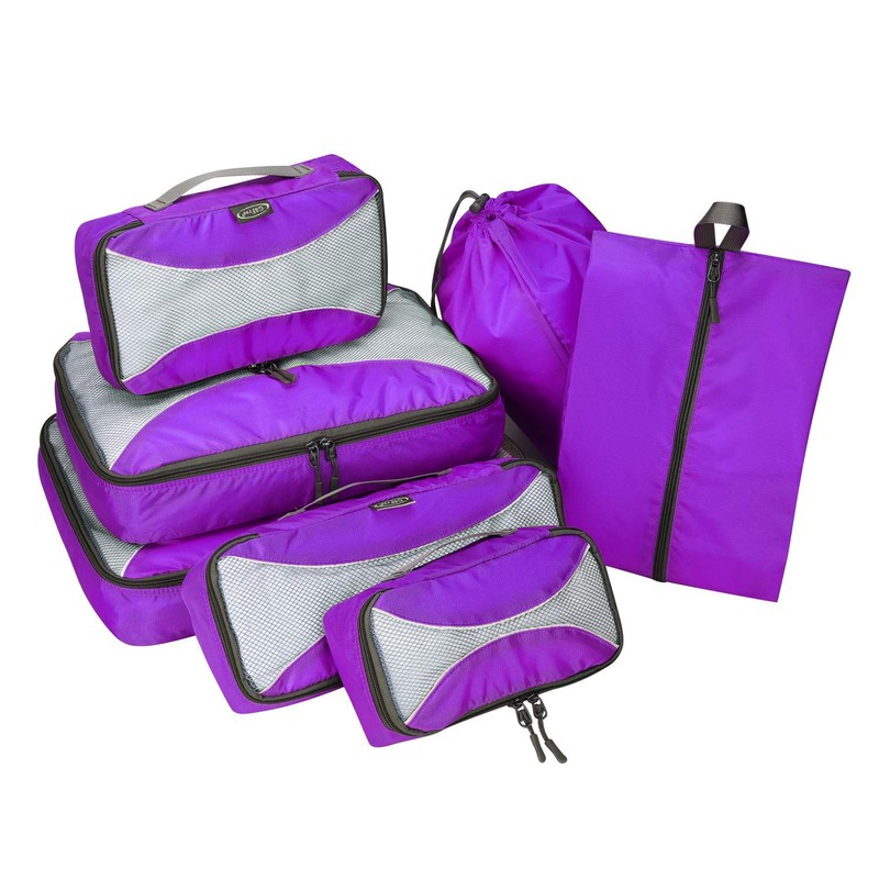 G4Free 7pcs Packing Cubes Value Set Suitcase Organiser for Travel