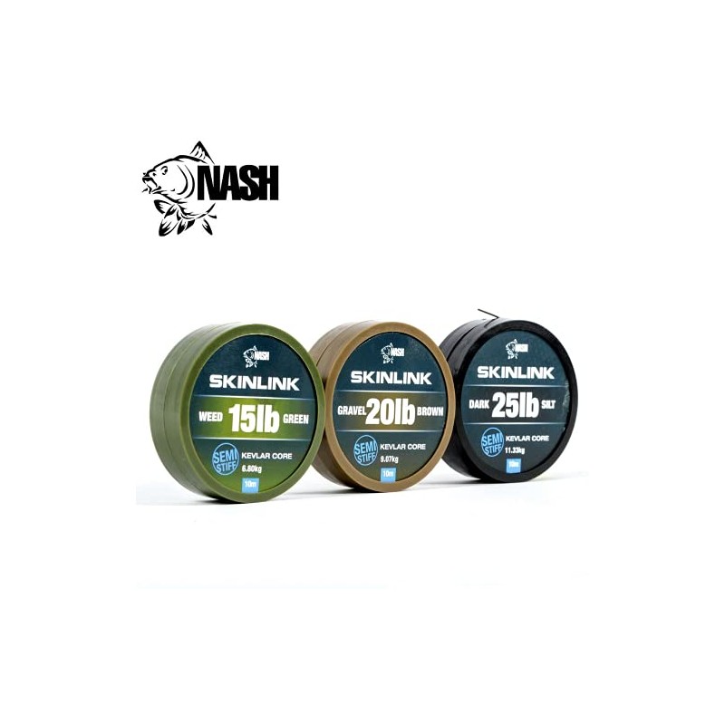 Nash Semi Stiff Skin Link Gravel Brown 10m (20lb)