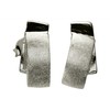 SILBERMOOS Stud Earrings Rectangular Brushed Shiny Sterling Silver 925 Earrings