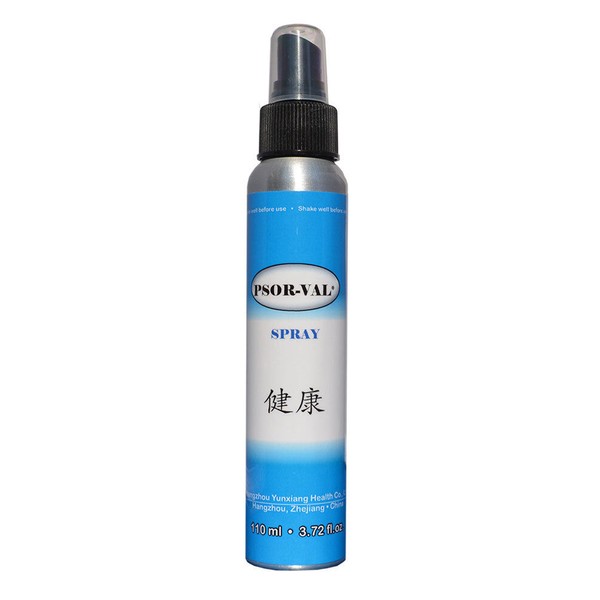 PSOR VAL Spray for Skin Symptoms, Psoriasis, Dandruff, Eczema, 3.72 oz/110 ml