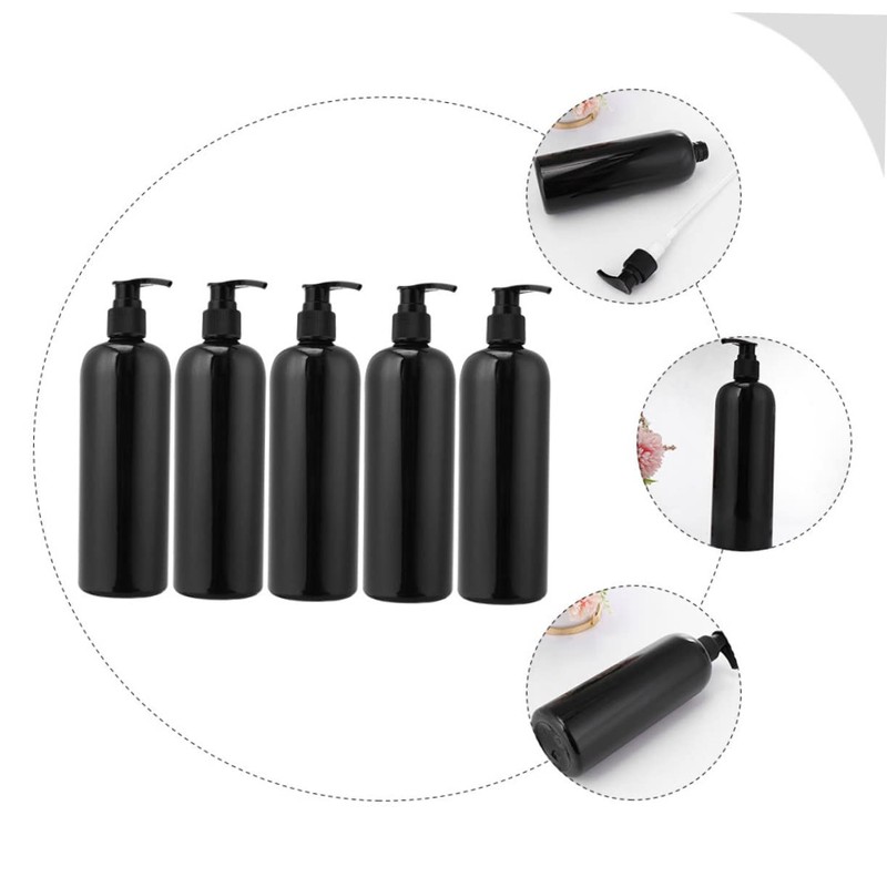 CAXUSD 5pcs Refillable Lotion Pump Bottle Shampoo Dispenser for Use