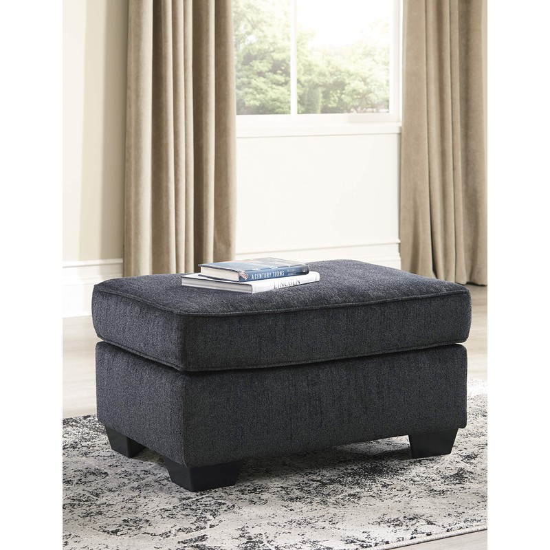 Signature Design by Ashley Altari Modern Rectangular Accent Ottoman, Dark