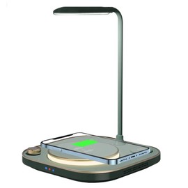 Nordecco 5 IN 1 Wireless Desktop Smart Dock Charger Dimmable LED Lamp Compatibility q1 Devices Charging Technology Devices Smart Phone Earphone Watch Gift Box Present For Christmas (Green)