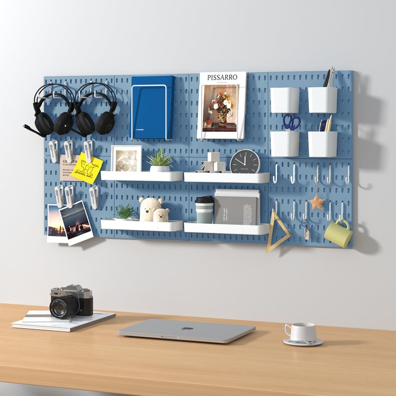 VEOFEMLEA Pegboard Combination Kit, 8 Peg Boards and 30 Accessories