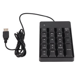 Number Pad Wired 19 Key USB Interface Drive Free Portable Black Laptop Numeric Keypad for Office Bank Super Market