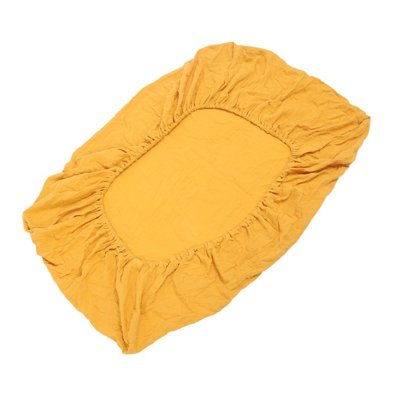 Fitted Crib Sheet Full Cotton Crinkle Fabric Soft Breathable Comfortable
