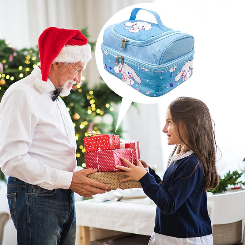 Cinnamoro-ll Lunch Box, C-innamoroll Bag, Cinnamo-Roll Lunch Bag, Insulated Portable