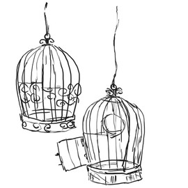 CafePress Birdcage 1 Tumbled Stone - Set of 4 Coasters Set of 4 w/holder