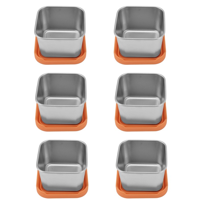 6pcs Sauce Cup 304 Stainless Steel Sealed Leakproof Salad Dressing