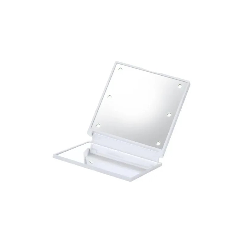 Espejo De Maquillaje Portátil Plegable Con 2 Miniled, 6