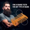 Viking Revolution Wooden Beard Comb & Case, Dual Action Fine