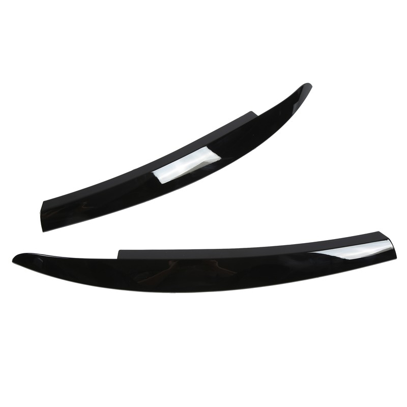 2Pcs/Set Front Headlight Eyebrow Eyelid Strips Cover Trim Glossy Black