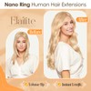 Elailite Hair Extensions Real Human Hair Nano Ring Nano Beads