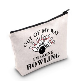 MEIKIUP Bowling Gifts Bowler Makeup Bag Bowling Team Gift Girls Bowling Gift Bowling Lover Gifts for Bowlers Bowling Players Makeup Bag Travel Toiletry Bag (CA Out of Bowling Bag)