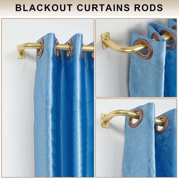 Brass Wrap Around Curtain Rods, 28-84 Inch, Blackout, Telescoping, 1