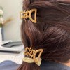6pcs Mini Rhinestone Hair Clips Golden Shiny Metal Small Hair