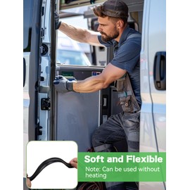 MADHOLLY RV Trim Molding Insert, 7/8" Heavy-Duty Vinyl RV Weather Stripping Exterior Fit for Forest River Keystone, Waterproof UV-Resistant RV Screw Cover Trim for Camper Travel Trailer (Black, 100ft)