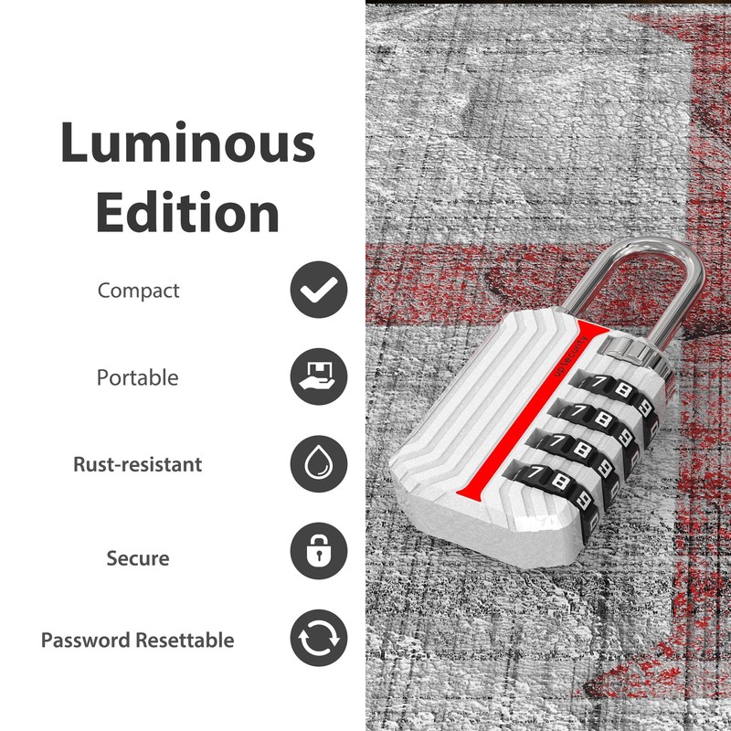 UP Security Gym Locker Lock, 4 Digit Combination Padlocks for