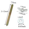 Pro Bamboo Kitchen 8pcs Hanger Bolt 1/4x2-1/2inch Double Headed Screws