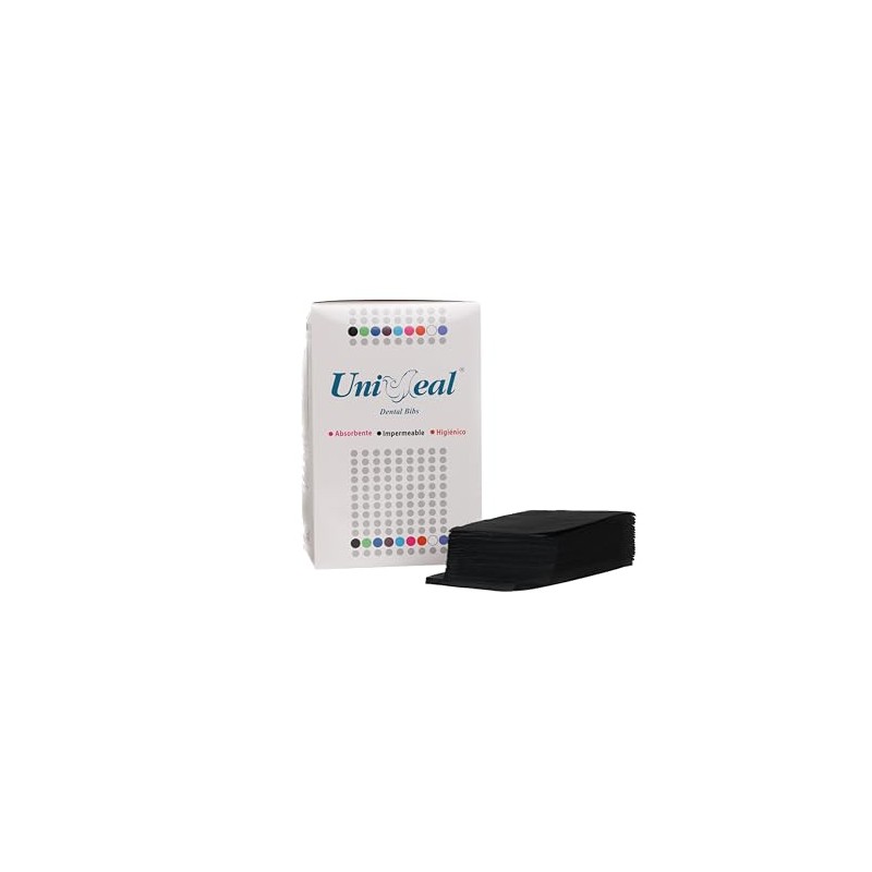 CAMPO DENTAL NEGRO UNISEAL 125 PIEZAS (BABEROS)