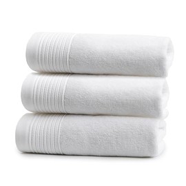 Ferò Luxury Bath Towel Set, 3 Pieces, 100% Cotton Premium Low Twist 550 g/m², Ultra Soft & Absorbent, Oeko-Tex, Italian Design, Guest Towel and Hand Towel, 30 x 50 cm, White