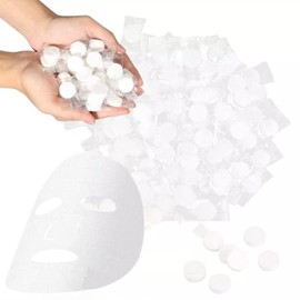 Paquete 200 Mascarillas Comprimidas Faciales Hidratantes Beauty Forma De Pastilla Cuidado Facial Tela De Algodón Natural Suave                        
