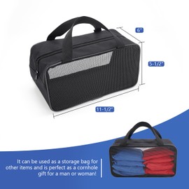 SCOTTCHEN Cornhole Bag Carry Case Carrying Pouch Accessories Utility Storage Box Black -2 Pack