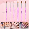 Juego de 6 brochas de uñas acrílicas y 4 platos