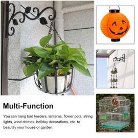 Fippy Wall Hanging Basket Brackets, Iron Plant Hangers, Wall Hooks, Hanging Basket Holder, Plant Holder for Lanterns, Planters, Bird Feeders, Wind Chimes, Pack of 2