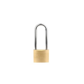 Brass Keyed Padlock 40mm Brass Padlock Universal Brass Lock with Long or Short Shackle, 3 Keys Indoor Security Locks for School and Gym Locker, Sheds, Fence, Backpack, Storage Cabinets - Large
