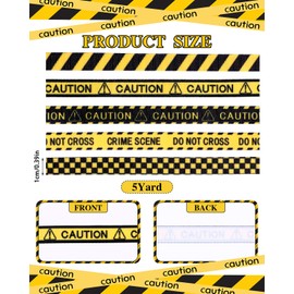 Liobelon 5 Rolls 25 Yards Caution Ribbons 3/8" Yellow Caution Tape Caution Do Not Cross Fabric Ribbon Yellow and Black Striped Ribbon for Gift Wrapping DIY Danger Hazardous Areas Decorations