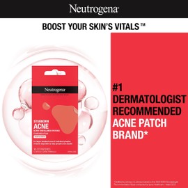 Neutrogena Stubborn Acne Blemish Patches Combination Pack, Ultra-Thin Hydrocolloid Acne Patch Absorbs Fluids & Removes Impurities To Help Pimples Look Smaller, 2 Sizes, 16 Patches