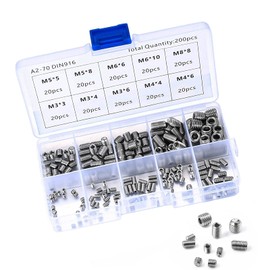 Pack of 200 Threaded Insert Nuts Screw Nut Set Allen Screw Assortment M3 M4 M5 M6 M8 Hexagon Socket Nut Stainless Steel Screws Set Hex Drive Nut Screw-in Nut Hexagon Socket - Silver