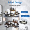 YASONIC Corner Adhesive Shower Caddy, with Soap Holder and 12